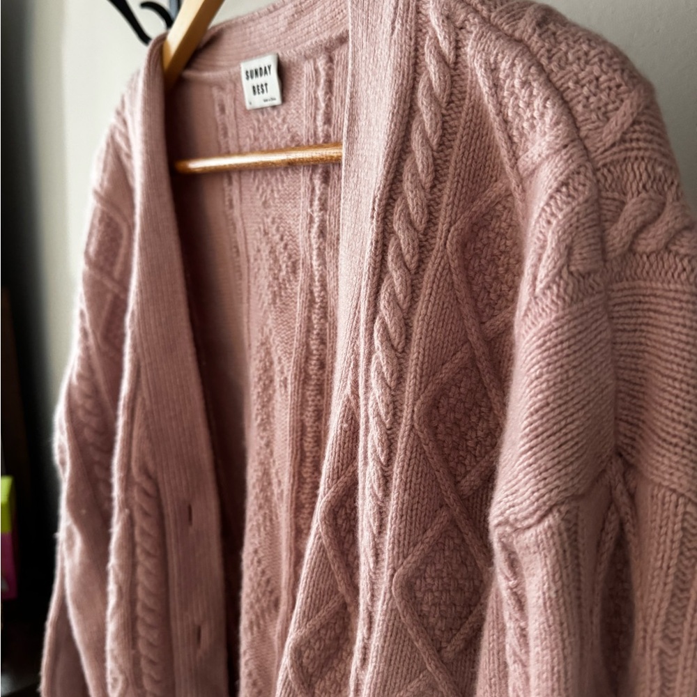 Sunday Best Blush Cable Cardigan